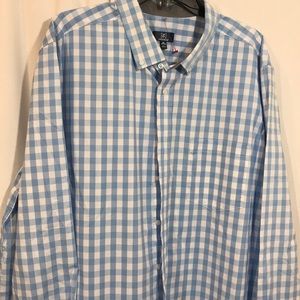 EUC Blue & White Plaid Shirt 2xl